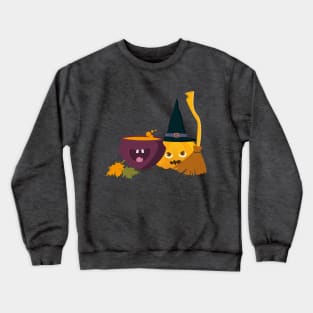 Halloween Pumpkin with happy cauldron Crewneck Sweatshirt